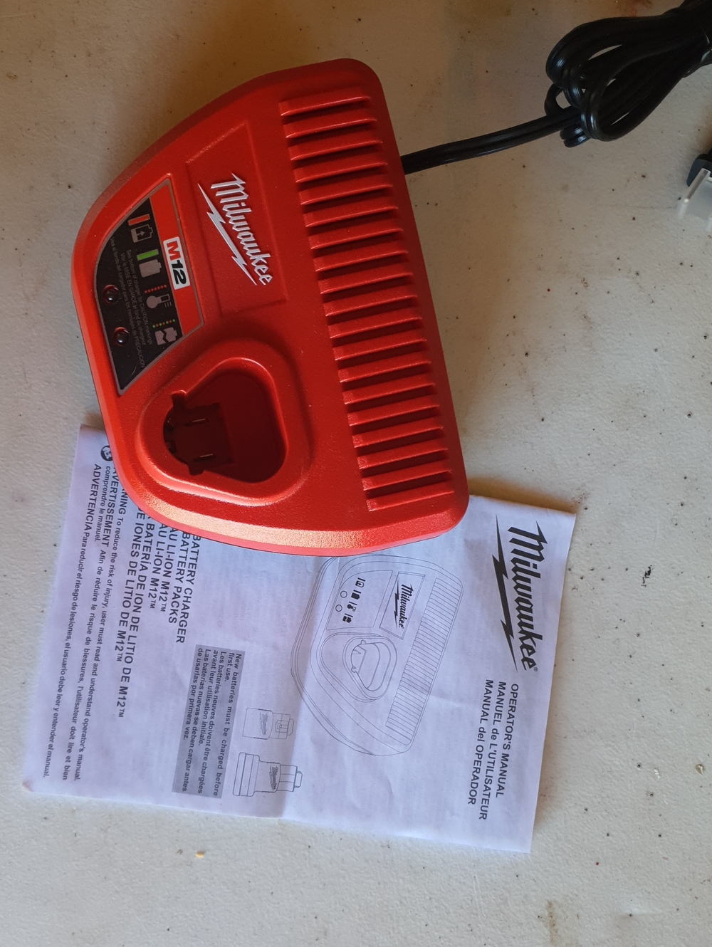 Milwaukee M12 Red Battery Charger - Compact Fast Charger
